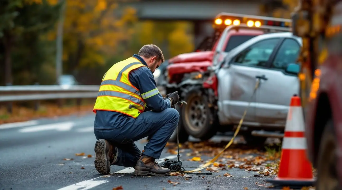 A team of professional operators standing by their equipment in a local parking lot.